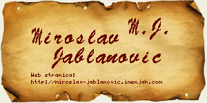 Miroslav Jablanović vizit kartica